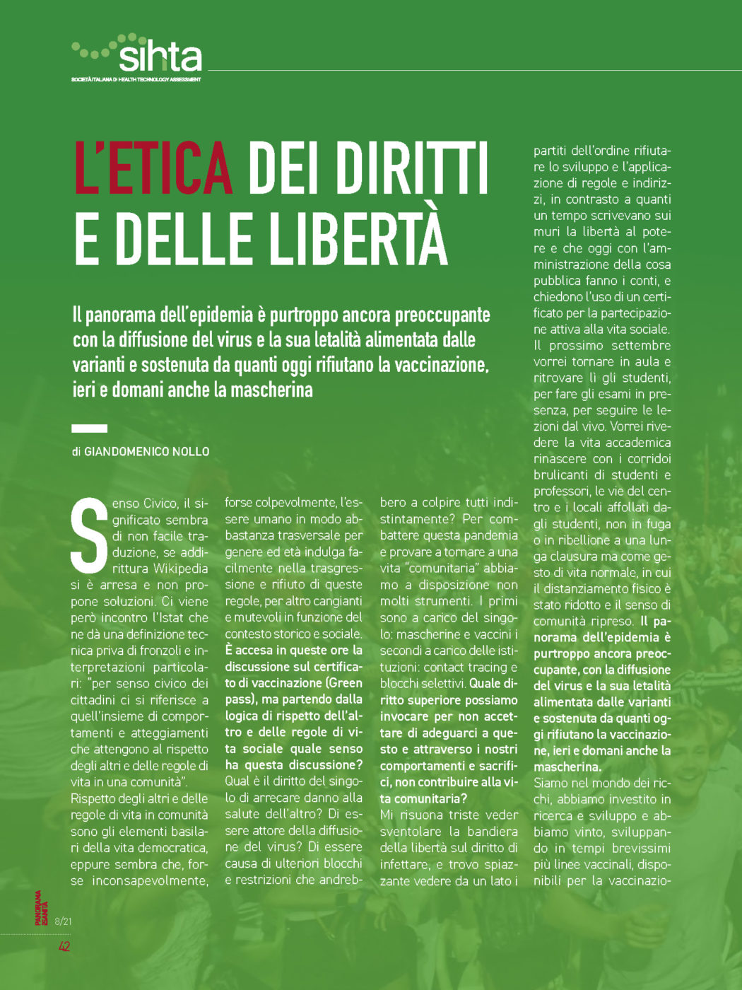 L’ETICA DEI DIRITTI E DELLE LIBERTÀ